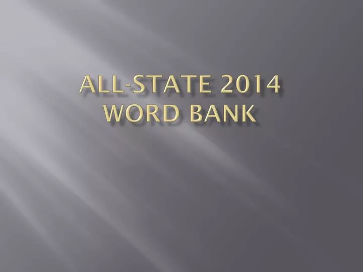 all state 2014 word bank