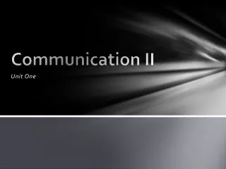 Communication II