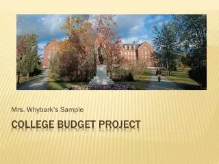 College Budget Project