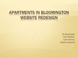 Apartments in Bloomington Website Redesign