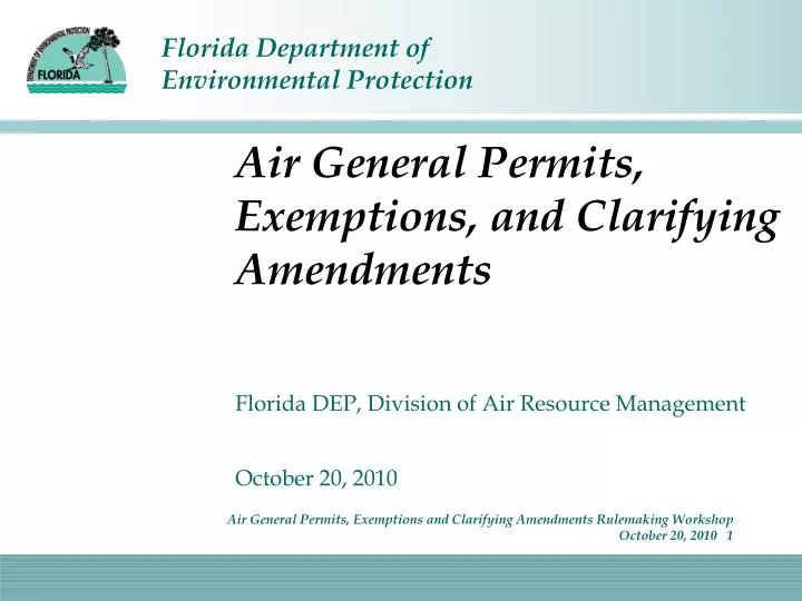 air general permits exemptions and clarifying amendments