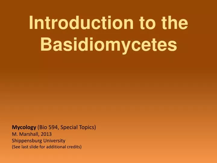 introduction to the basidiomycetes