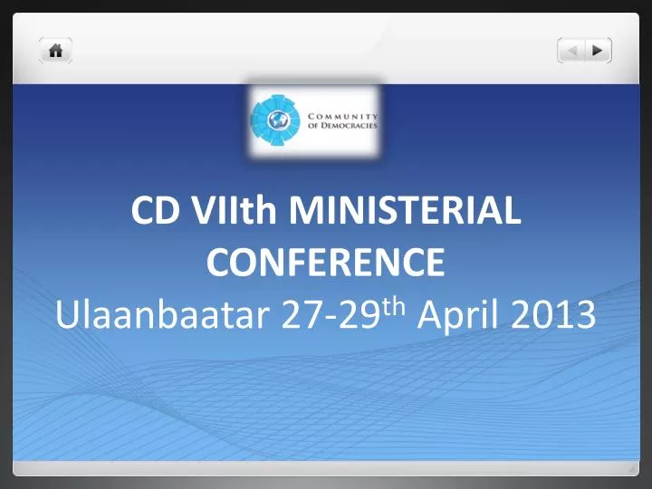 cd viith ministerial conference ulaanbaatar 27 29 th april 2013