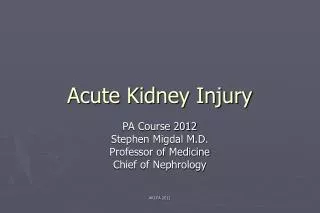 Acute Kidney Injury