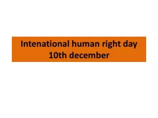 Intenational human right day 10th december