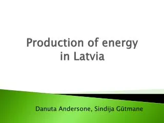 Production of energy in Latvia