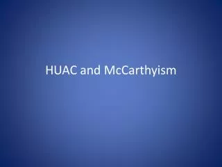 HUAC and McCarthyism