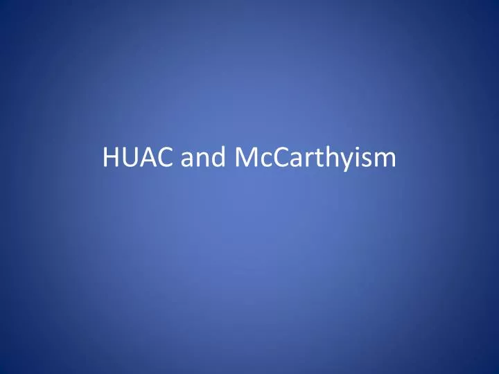 huac and mccarthyism