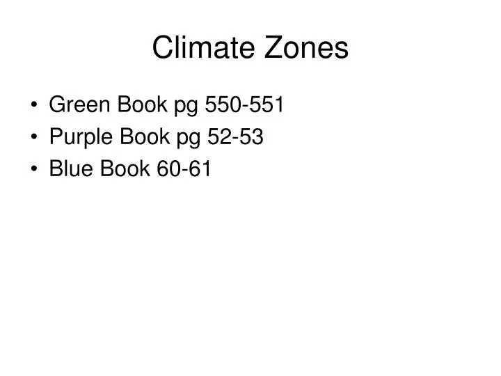 climate zones