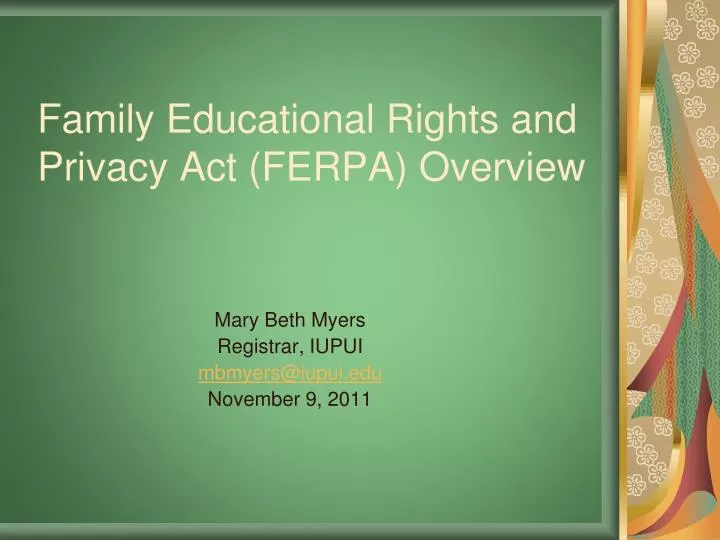family educational rights and privacy act ferpa overview