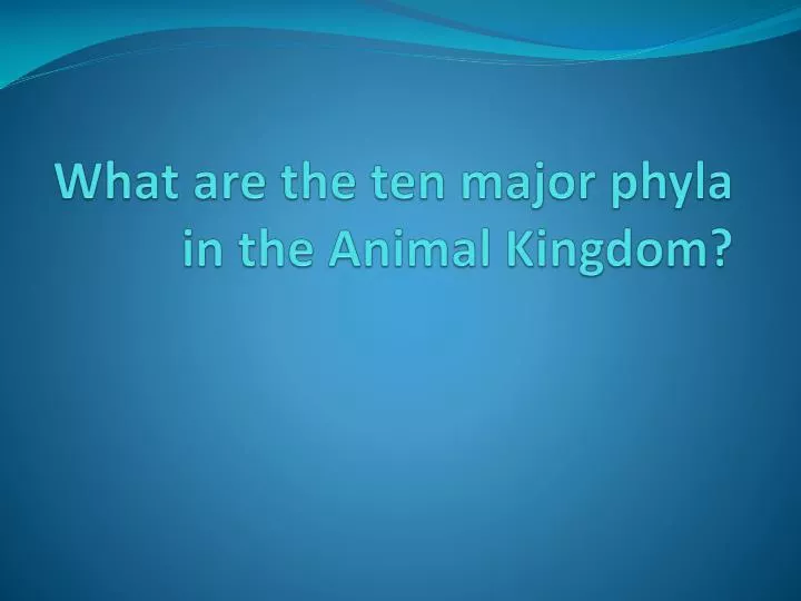 what are the ten major phyla in the animal kingdom