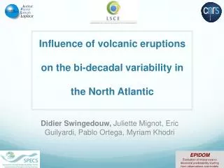 Influence of volcanic eruptions on the bi-decadal variability in the North Atlantic