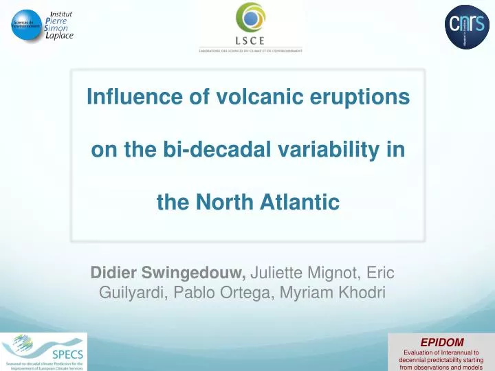 influence of volcanic eruptions on the bi decadal variability in the north atlantic