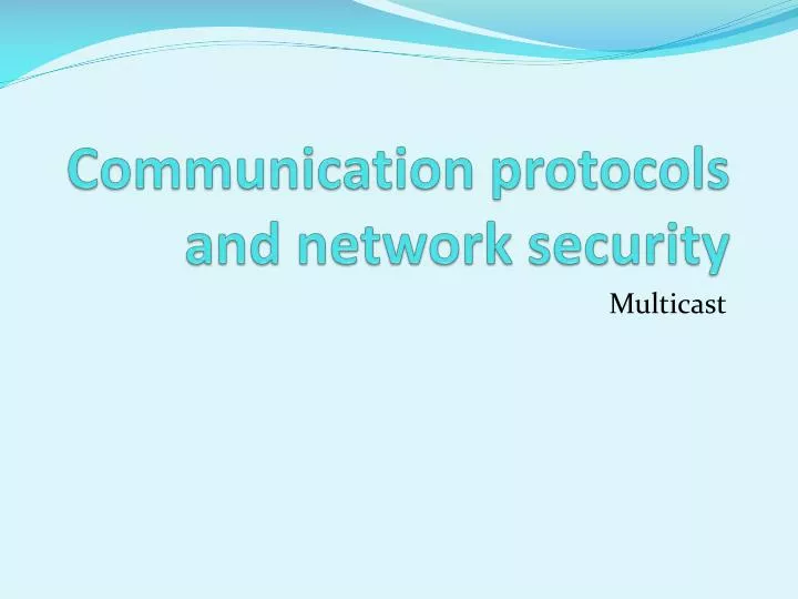 communication protocols and network security
