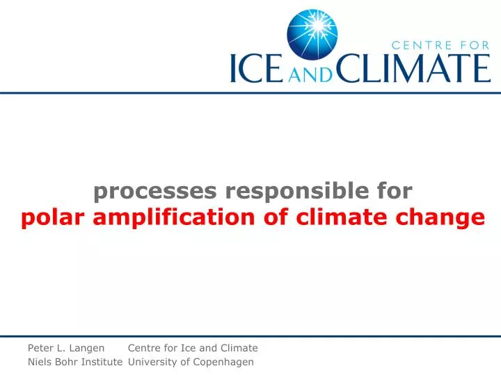 processes responsible for polar amplification of climate change