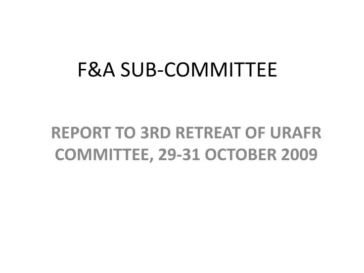 f a sub committee