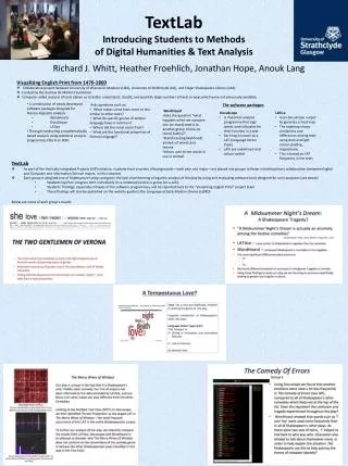 TextLab Introducing Students to Methods of Digital Humanities &amp; Text Analysis