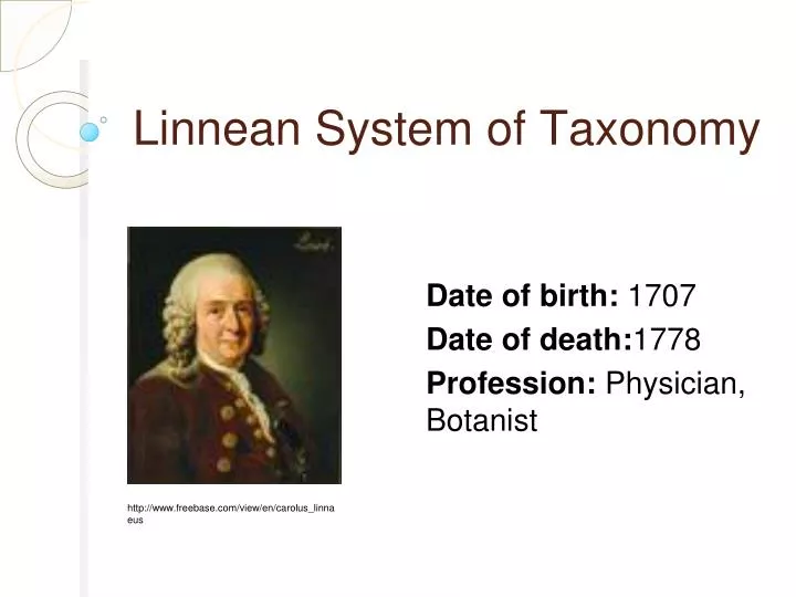 linnean system of taxonomy