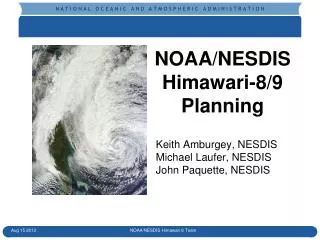 NOAA/NESDIS Himawari-8/9 Planning