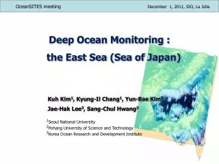 Deep Ocean Monitoring : the East Sea (Sea of Japan)