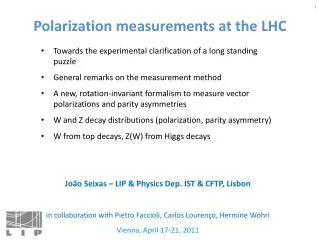 Polarization measurements at the LHC