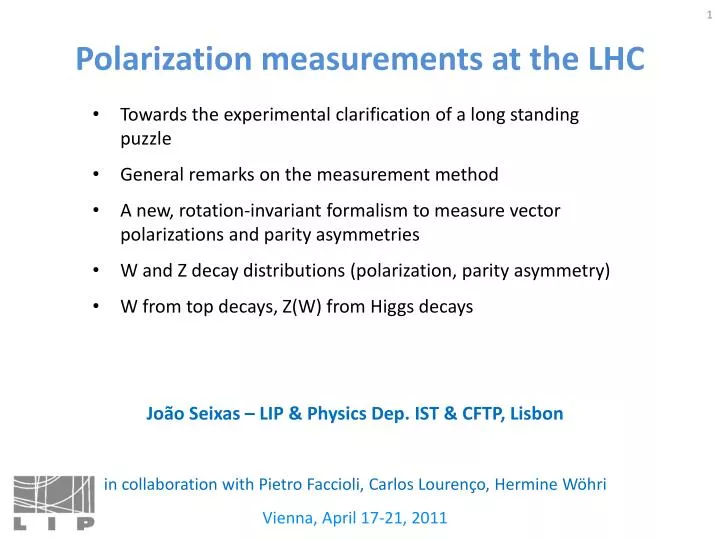 polarization measurements at the lhc