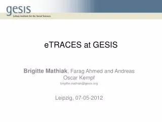 eTRACES at GESIS