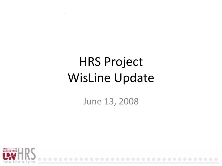 hrs project wisline update