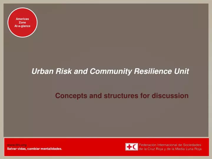 urban risk and community resilience unit