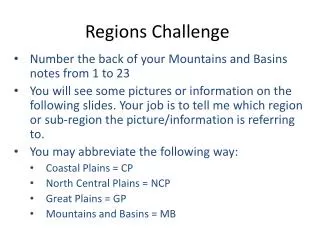 Regions Challenge