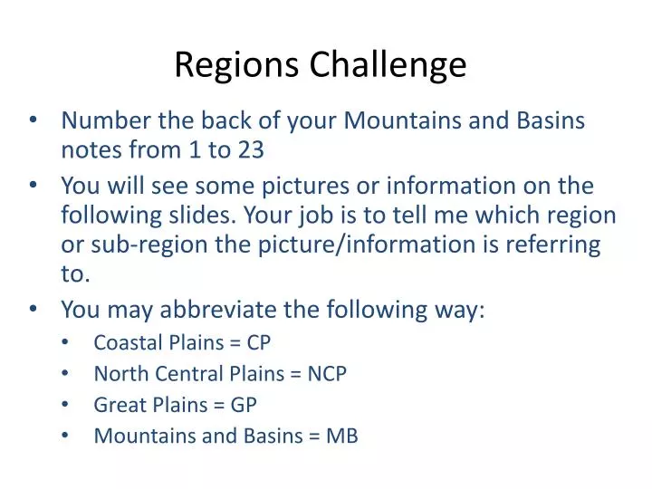 regions challenge