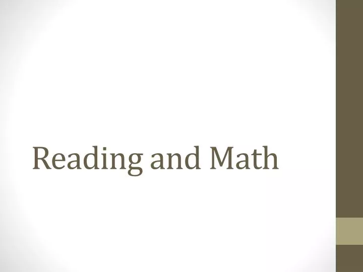 reading and math