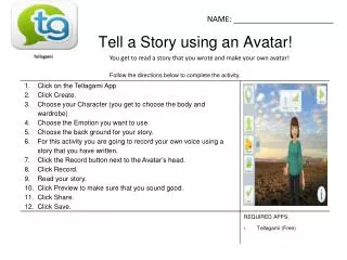 Tell a Story using an Avatar!