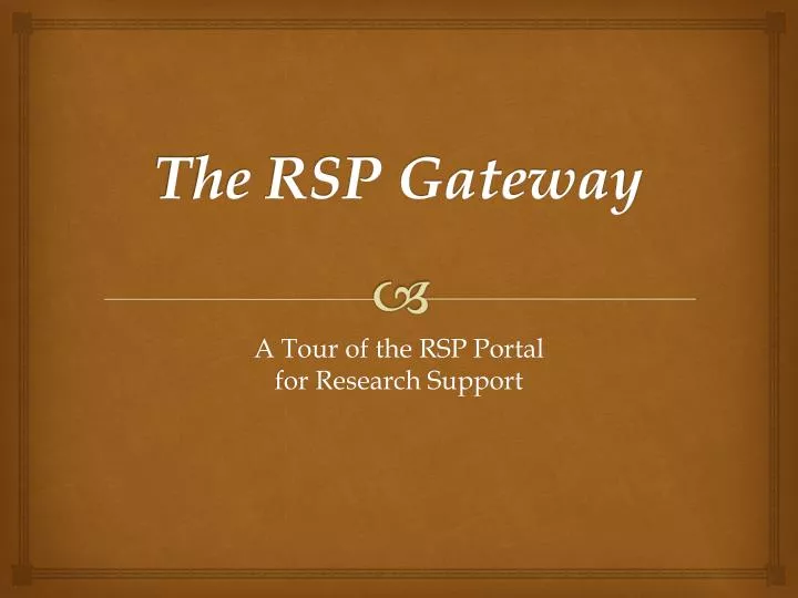 the rsp gateway
