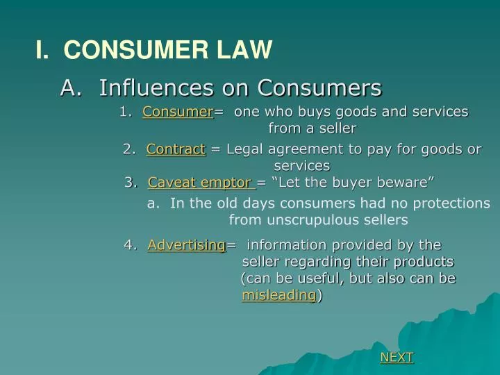 i consumer law