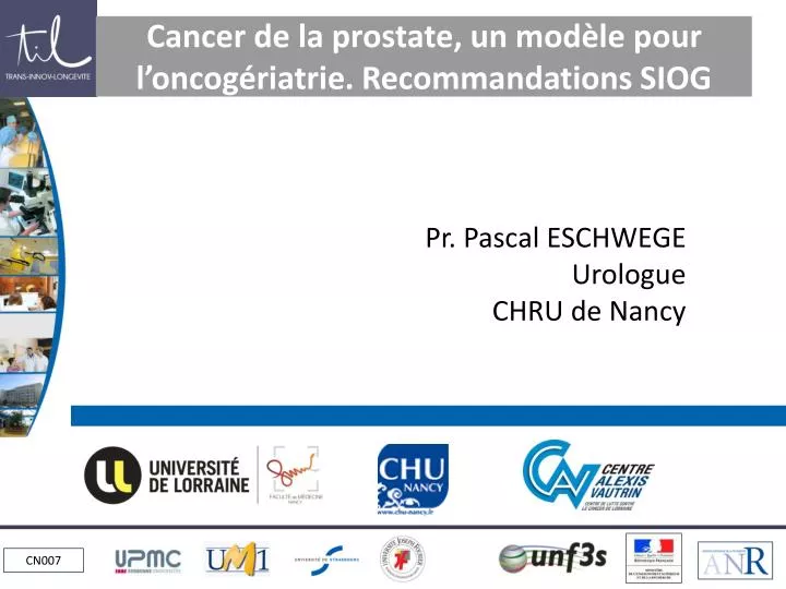 cancer de la prostate un mod le pour l oncog riatrie recommandations siog