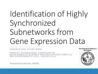Identification of Highly Synchronized Subnetworks from Gene Expression Data