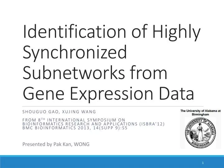 identification of highly synchronized subnetworks from gene expression data