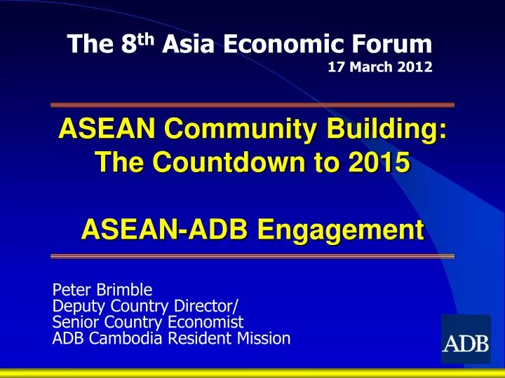 asean community building the countdown to 2015 asean adb engagement