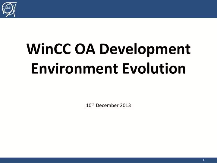wincc oa d e velopment environment evolution