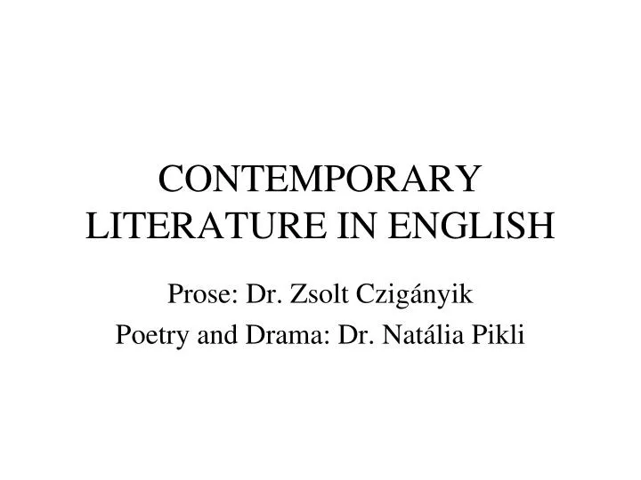 contemporary literature in english