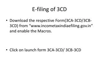 E-filing of 3CD