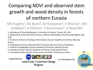Comparing NDVI and observed stem growth and wood density in forests of northern Eurasia