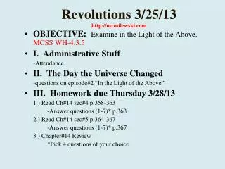 Revolutions 3/25/13 http://mrmilewski.com