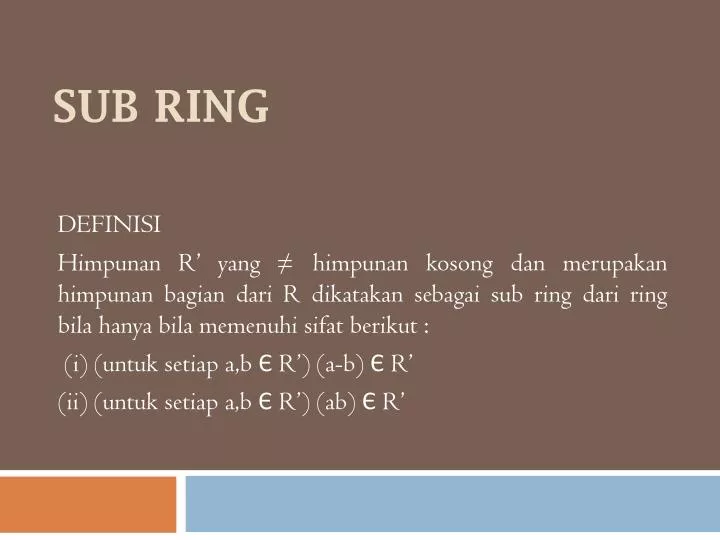 sub ring