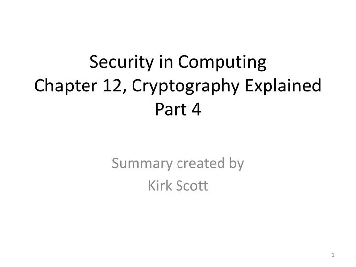 security in computing chapter 12 cryptography explained part 4