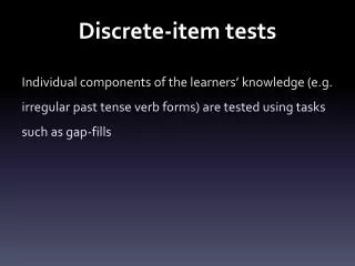 Discrete-item tests