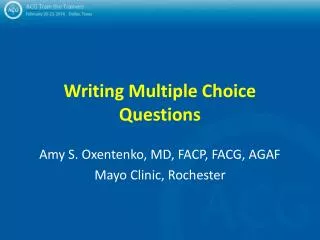 Writing Multiple Choice Questions