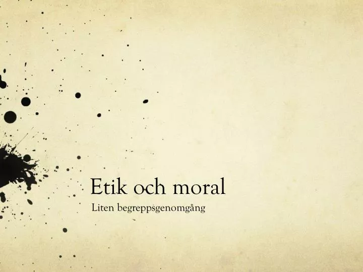 etik och moral