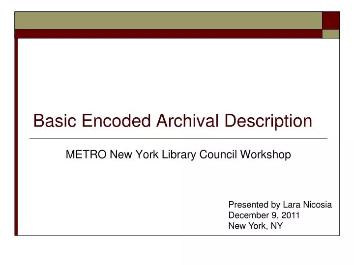 basic encoded archival description
